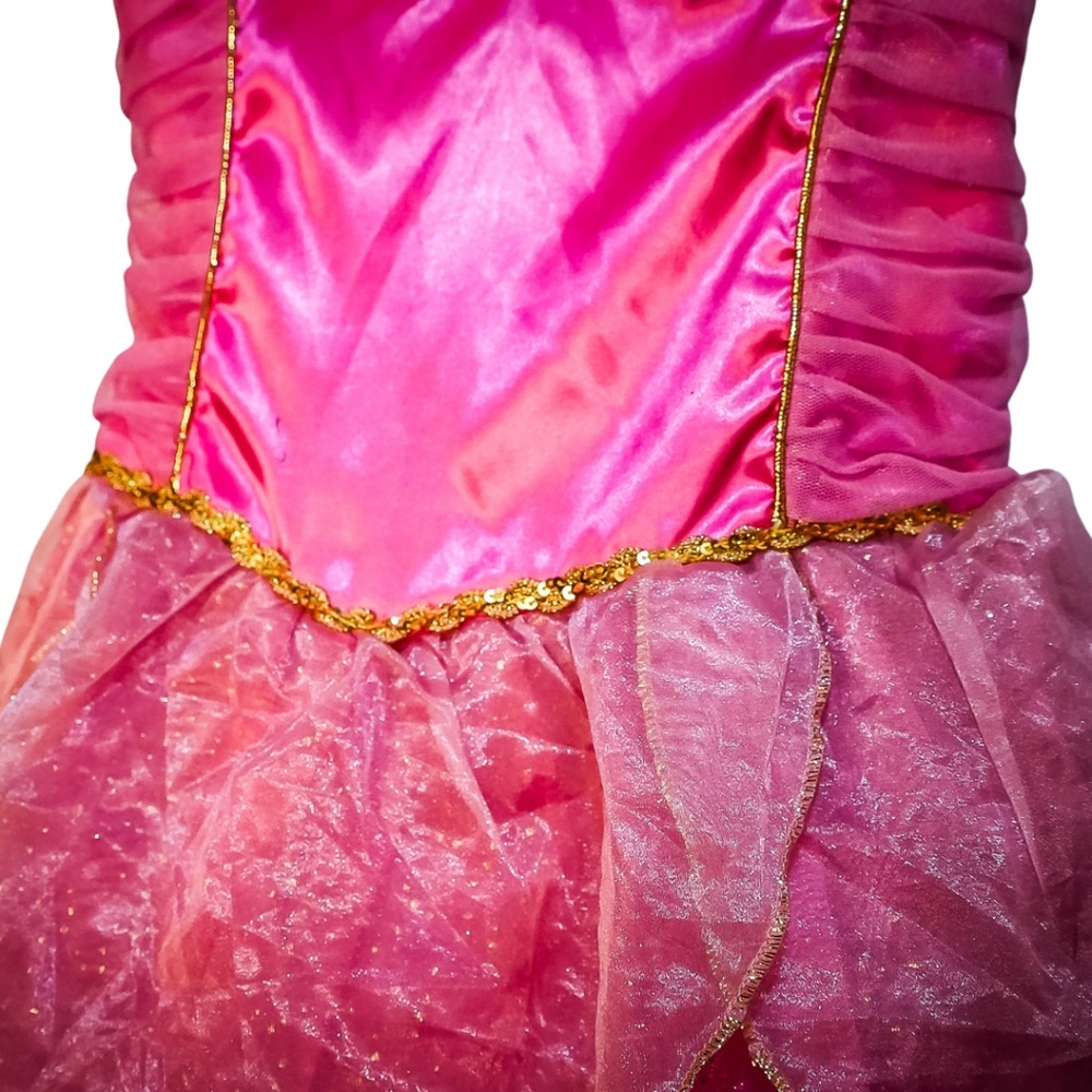 Disney Princess Aurora Sleeping Beauty Pink Costume Dress | Girls 5/6 - Picture 7 of 8
